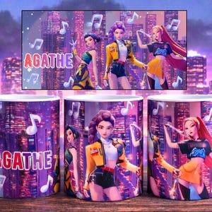 Mug personnalisé prénom k pop démon hunter - Tasse personnalisée - Anniversaire - Noel - Idée Cadeau - Cadeau enfant - Cadeau personnalisé .