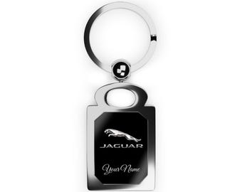 Personalized Jaguar Logo Keychain | Custom Name Keyring, Sleek Zinc Alloy Gift