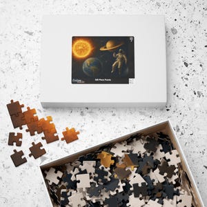 Cosmic Explorer Jigsaw Puzzle - Solar System & Astronaut Space Adventure | Unique Science Gift, Family Fun Activity, Space Lover Decor