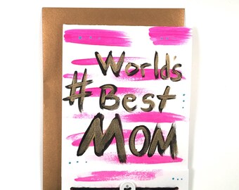 Mom - Hand Painted - Mothers Day Card - Hand Lettered - New Mom - Matchbook Style - Cool Mom