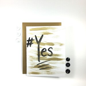 YES Hash Tag Hand Painted Greeting Card Blank image 2