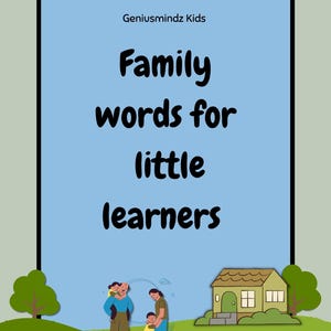 Family Words for Little Learners.Printable Preschool & ESL. Digital Download.