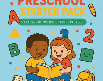 Preschool Starter Pack Printable. ABCs, 123s, Colors, Shapes & More.