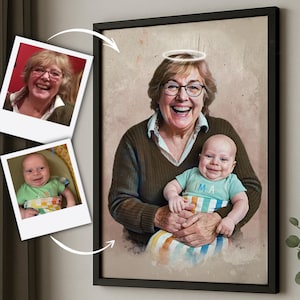 Benutzerdefiniertes Porträt, Verlust des geliebten Menschen zum Bild hinzufügen, Person zum Foto hinzufügen, Bilder kombinieren, Verstorbener geliebter Mensch, Gedenkgeschenk für Papa Mama