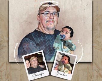 Retrato conmemorativo personalizado: combine fotos de sus seres queridos