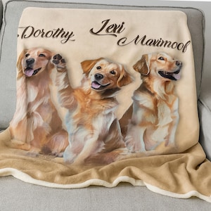 Personalized Pet Portrait Blanket: Custom Dog & Cat Photo Keepsake