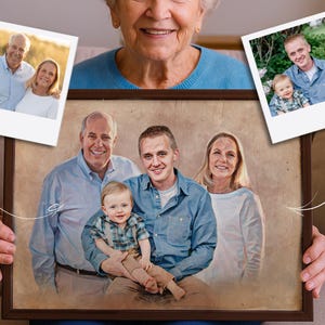 Custom Portrait From Photo, Memorial Portrait, Add Deceased Loved One To Picture, Combine Photos, Loss of Dad Gift, Memorial Gift for Mom