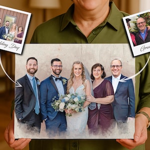 Portrait from Photo, Add Deceased Loved One to Photo, Add Person Photo, Loss of Dad Gift, Merge Pictures, Memorial Gift for Her