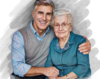 Custom Photo Merge Portrait: Memorial Gift for Mom (Digital File Available)