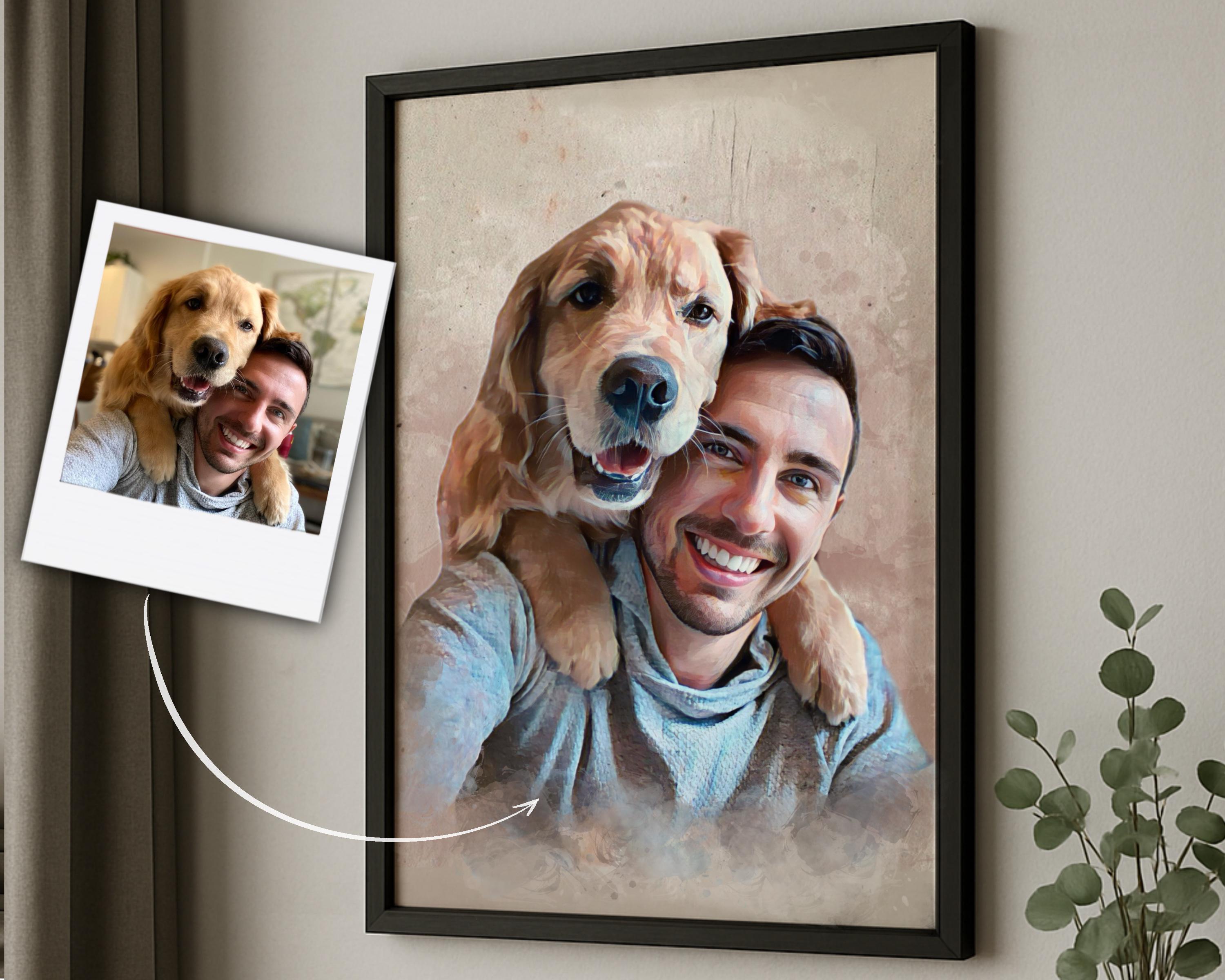 Personalized Pet Portrait on Canvas, Custom Dog Memorial Art - Etsy