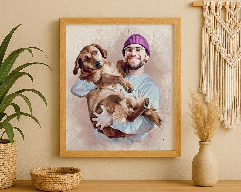 Personalized Pet Portrait on Canvas, Custom Dog Memorial Art - Etsy