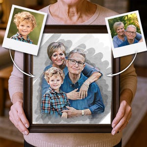 Custom Memorial Portrait: Combine Photos of Deceased Loved Ones