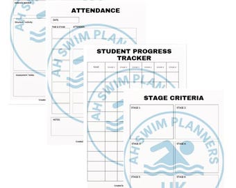 4 Page Printable PDF Swim Lesson Planer for Instructors & Coaches