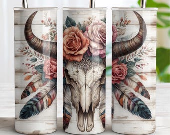 Western Boho Tumbler Wrap | 20oz Straight Tumbler PNG | Digital Download | Clip Art Sublimation Template | Instant Download