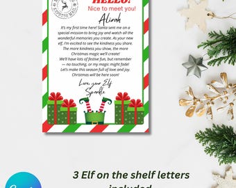 Elf Arrival Letter, Im Back Elf Arrival Letter, Elf Letter, Elf Goodbye Letter, Elf Hello Christmas Letter, Editable Canva Template