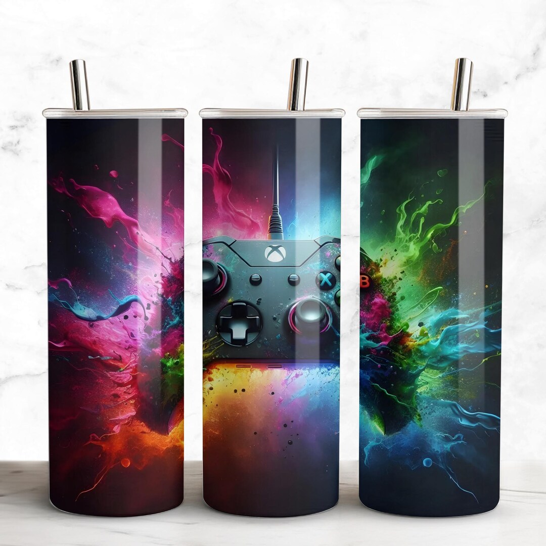 Xbox Controller 20oz Tumbler Wrap – Neon Gamer Design, Digital Download ...