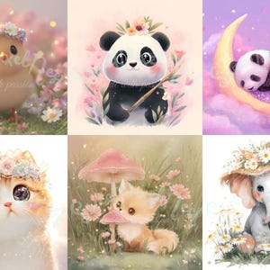 Kawaii Animal Clipart Bundle Vol. 2 – 10 Cute Pastel Animals PNG, 300 DPI | Stickers, Planner, Sublimation