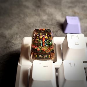 Majora keycap, zelda keycap, 1u keycap, resin epoxy keycap, anime keycap, gift for him, handmade keycap