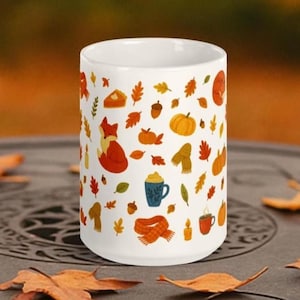 Hand-Painted Style Fall Mug – 15 oz Coffee Cup