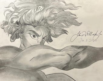 Original Graphite study inspired by Alexandre Cabanel’s The Fallen Angel (Fine Art Print)