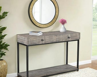 Consola rústica industrial con cajones: mueble de entrada, pasillo y sala de estar