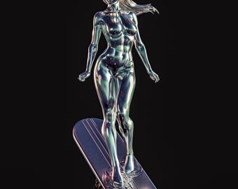 Zilveren surfer uit Fantastic Four - 3D STL-bestand |  Resin stl-bestand | FDM STL-bestand | STL direct downloaden | Fanart-beeldje