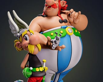 Asterix och Obelix - 3D STL-fil | Resin STL-fil | FDM STL-fil | Direktnedladdning STL | Fan Art-figur