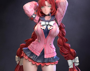 Yuzuha uit Zenless Zone Zero - 3D STL-bestand |  Resin stl-bestand | FDM STL-bestand | STL direct downloaden | Fanart-beeldje