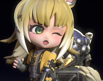 Jufufu From Zenless Zone Zero - 3D STL File |  Resin Stl File | FDM Stl File | Instant Download STL | Fan Art Figurine