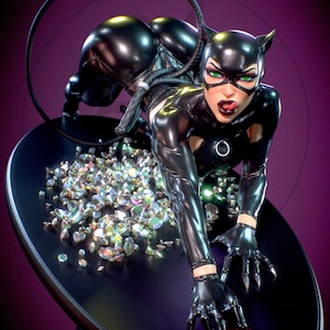 Catwoman - 3D STL File |  Resin Stl File | FDM Stl File | Instant Download STL | Fan Art Figurine