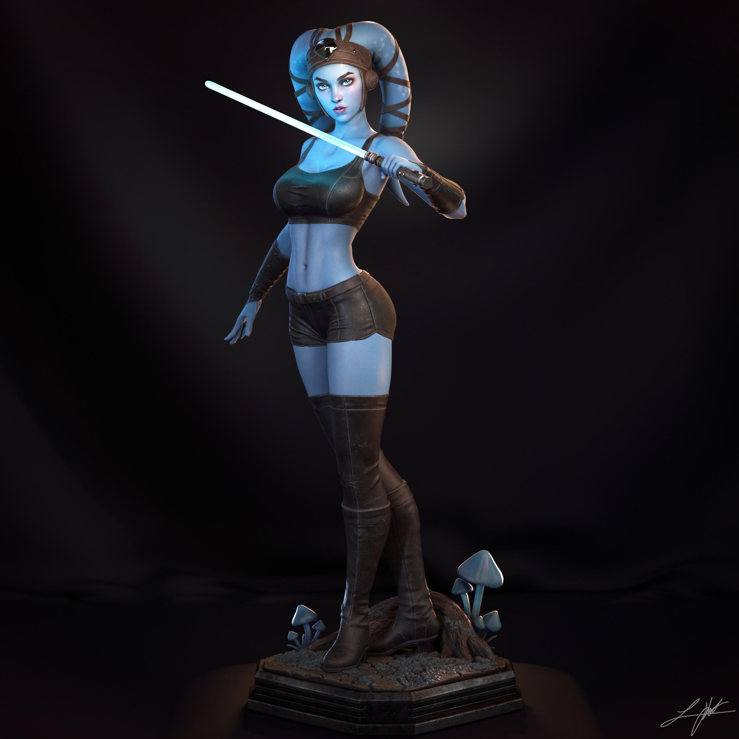 Action Figure Star Wars Aayla Secura – Episodio II Attack Of The Clones – Hasbro 2002, Sigillata