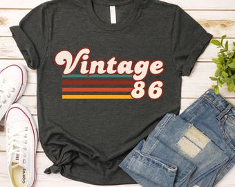 1986 Vintage Birthday Gift Tee, Retro Style, 40th Birthday for Women, Vintage 1986 T-Shirt, 40th Birthday, 40th Birthday Gift, Father Gift