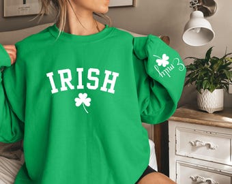 St Patrick’s Day Sweatshirt, Irish Sweatshirt, Lucky Shamrock Sweater