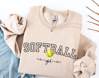 Custom Softball Girl Hoodie, Personalized Softball Sweatshirt, Softball Name Hoodie Gift, Softball Girl Sweatshirt, Youth Softball Hoodie