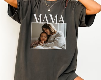 Custom Photo Mama Shirt, Custom Mom Photo Shirt, Personalized Comfort Colors Shirt for Mom, Mothers Day Gift, New Mom Shirt, Grandma Gift