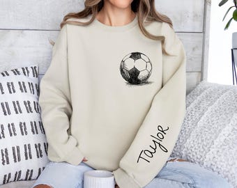 Sudadera de fútbol personalizada, sudadera con capucha con nombre y número de equipo personalizados, sudadera de fútbol personalizada