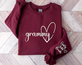 Personalized Grammy Sweatshirt, Custom Grandkids Names, Personalized Grammy Hoodie
