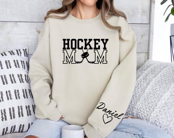 Basketball Mom Kids Name On Sleeve Sweatshirt, Basketball Mom Sweatshirt, Basketball Game Day, Basketball Team Shirt, Mama Basketball Season