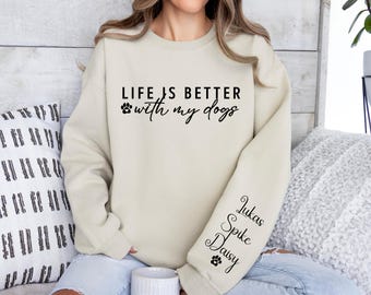 Personalized Dog Mama Sweatshirt, Custom Dog Mom Hoodie, Dog Owner Outfit, Dog Mama Clothings, Dog Mom Birthday Gift, Happy Mothers Day Gift