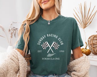 Comfort Colors® Sunday Racing Club Formula One T-Shirt, Aesthetic F1 Shirt, Formula 1 Shirt, F1 Fan Gift, Racing Club Tee