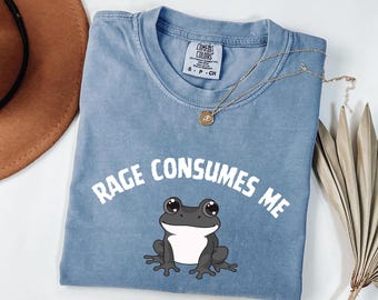 Comfort Colors® Rage Consumes Me Shirt, Funny Meme Shirt, Sarcastic Shirt, Funny Frog Shirt, Funny Humor Shirt, Shirt for Women