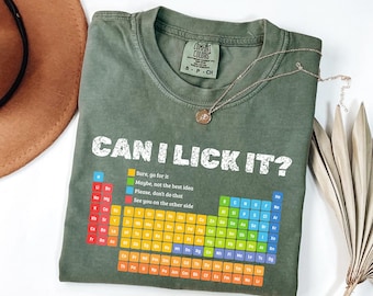 Camiseta divertida de química: Camiseta con la tabla periódica y colores cómodos - Regalo científico