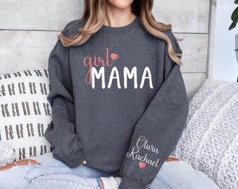 Personalized Girl Mama Sweatshirt: Custom Mom of Girls Clothing