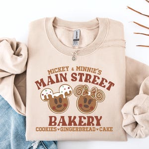 Mickey and Minnie Main Street Bakery Sweatshirt, Disney Christmas Gingerbread Shirt, Disney Christmas Shirt, Disney Christmas Cookies Shirt