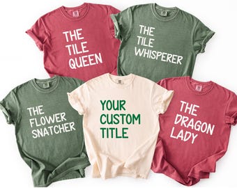 Custom Mahjong Shirt, Personalized Mahj Title Matching T-shirt, Mahjong Lover Gift