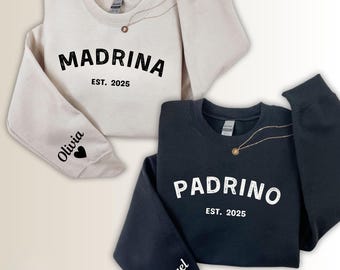 Custom Madrina Sweatshirt - Padrino Hoodie - Personalized Godparent Proposal Gift - Godmama Sweater - Godmom Goddad - Godfather Crewneck