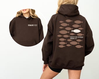 Sudadera cristiana "Llamados a ser diferentes", Sudadera con capucha con versículo bíblico Romanos 12:2, Camiseta religiosa
