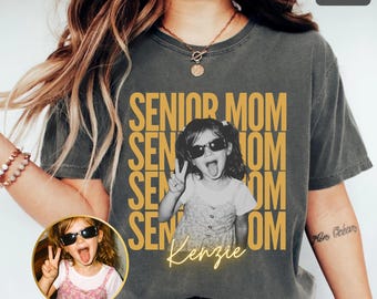 T-shirt met gepersonaliseerde foto voor moeders van eindexamenkandidaten, T-shirt voor de eindexamenklas van 2027, cadeau voor trotse vaders van eindexamenkandidaten, afstudeershirts voor moeders van eindexamenkandidaten