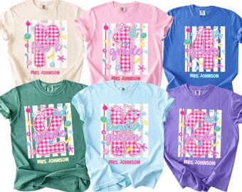 Aangepast shirt voor leraar, Comfort Colors® Back to School-T-shirt voor lerarenteam, bijpassend T-shirt voor lerarenteam