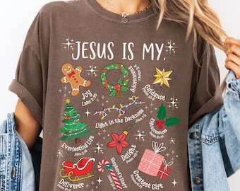 Christian Christmas Sweatshirt | Jesus Christmas Shirt | Faith Holiday Shirt | Comfort Colors Religious Christmas Shirt | Christian Crewneck